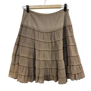 Elegant Tan Tiered Skirt